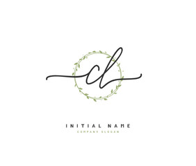 C L CL Beauty vector initial logo, handwriting logo of initial signature, wedding, fashion, jewerly, boutique, floral and botanical with creative template for any company or business.