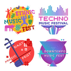 Music festivals emblem invitation