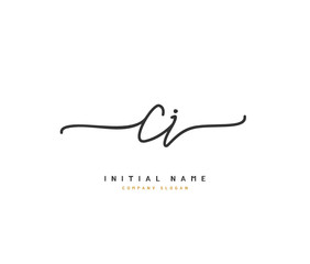C I CI Beauty vector initial logo, handwriting logo of initial signature, wedding, fashion, jewerly, boutique, floral and botanical with creative template for any company or business.