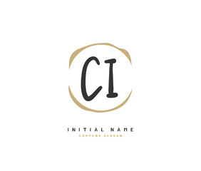 C I CI Beauty vector initial logo, handwriting logo of initial signature, wedding, fashion, jewerly, boutique, floral and botanical with creative template for any company or business.