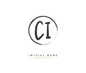 C I CI Beauty vector initial logo, handwriting logo of initial signature, wedding, fashion, jewerly, boutique, floral and botanical with creative template for any company or business.