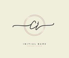 C I CI Beauty vector initial logo, handwriting logo of initial signature, wedding, fashion, jewerly, boutique, floral and botanical with creative template for any company or business.