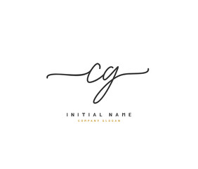 C G CG Beauty vector initial logo, handwriting logo of initial signature, wedding, fashion, jewerly, boutique, floral and botanical with creative template for any company or business.