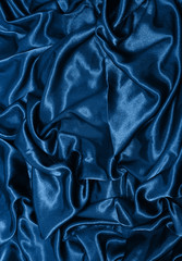 Photo of blue satin texture.