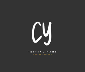 C Y CY Beauty vector initial logo, handwriting logo of initial signature, wedding, fashion, jewerly, boutique, floral and botanical with creative template for any company or business.