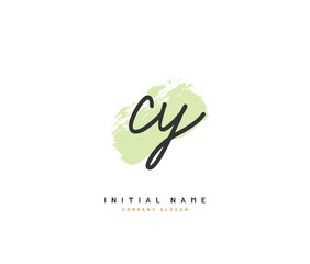 C Y CY Beauty vector initial logo, handwriting logo of initial signature, wedding, fashion, jewerly, boutique, floral and botanical with creative template for any company or business.