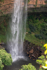 Vertical waterfall mid-flow