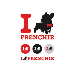 I Love Frenchie Pet Logo