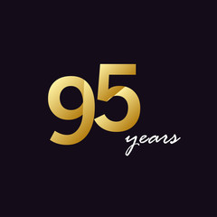 95 Years Anniversary Celebration Gradient Vector Template Design Illustration