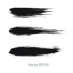 brush strokes watercolor background. Vector black paint