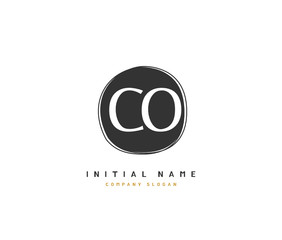 Obraz premium C O CO Beauty vector initial logo, handwriting logo of initial signature, wedding, fashion, jewerly, boutique, floral and botanical with creative template for any company or business.