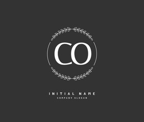 C O CO Beauty vector initial logo, handwriting logo of initial signature, wedding, fashion, jewerly, boutique, floral and botanical with creative template for any company or business.