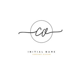 C O CO Beauty vector initial logo, handwriting logo of initial signature, wedding, fashion, jewerly, boutique, floral and botanical with creative template for any company or business.