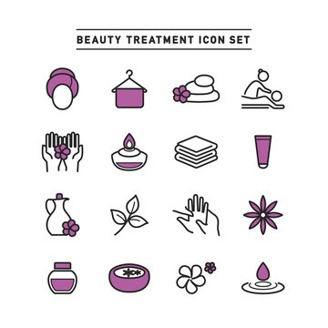 BEAUTY TREATMENT ICON SET