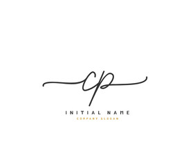 C P CP Beauty vector initial logo, handwriting logo of initial signature, wedding, fashion, jewerly, boutique, floral and botanical with creative template for any company or business.