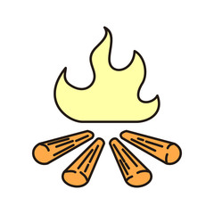 campfire icon isolated on white background from camping collection
