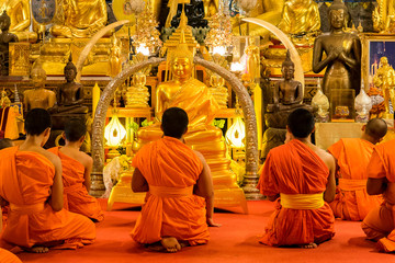 Monks in golden temple