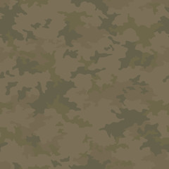 Fototapeta premium Seamless camouflage pattern. Khaki texture, vector illustration. Camo print background. Abstract military style backdrop