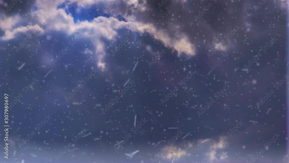 Canvas Prints looped dramatic sky with clouds and snowfall