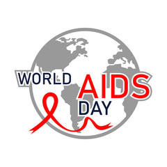 World Aids Day concept. Aids Awareness. Realistic Red Ribbon.