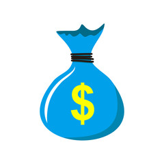 bag of money with dollar icon in two color design style