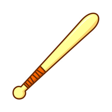 Flat illustration of baseball bat vector icon for web design