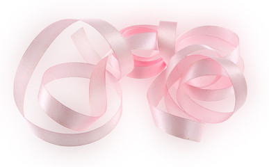 pink ribbon isolated on white background
