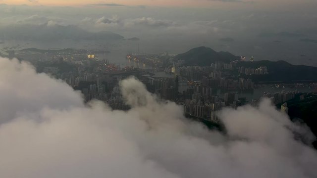 Panorama of Tai Mo Shan Country Park in Hong Kong, aerial shot