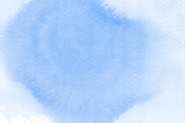 Watercolor texture on paper in blue color for background
