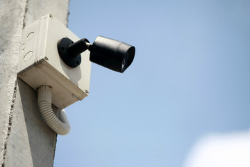 CCTV , closed circuit camera with Blue Sky Background
