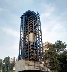 Metro pillar under construction