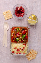 Stewed vegetables with chickpeas and couscous
