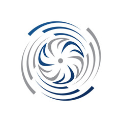rotation of water wind turbine logo design vector illustrations. circle spinning turbulence turbine symbol. - obrazy, fototapety, plakaty
