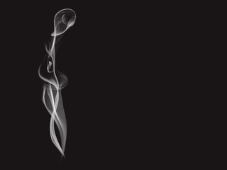 White smoke on a black background