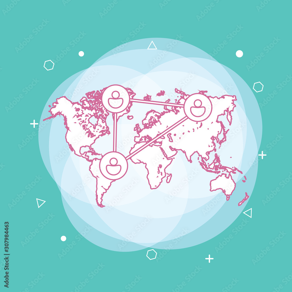 Poster global structure networking and data connection concept.