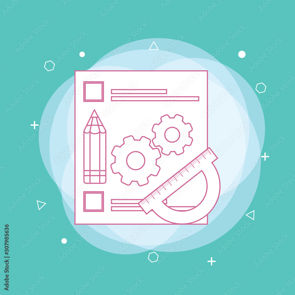 Poster prototyping icon suitable for info graphics, websites and print media and interfaces. concept of lin