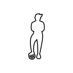soccer or football icon. vector flat outline silhouette illustration for graphic and web design isolated on white background. sport soccer or football design for symbol, logo, website, app.