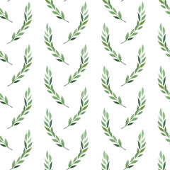 Fototapeta na wymiar Watercolor seamless pattern with leaves. Used in textiles, paper products, wrapping paper, scrub paper and more.