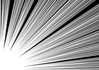Comic and manga books speed lines background. curve circle, explosion background. Black and white vector illustration	 - obrazy, fototapety, plakaty