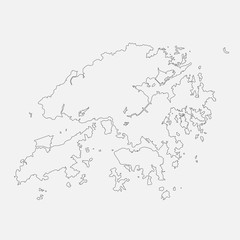 Vector map Hong Kong region China template