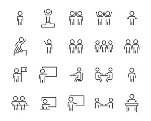 set of people icons, user, man, group, leader