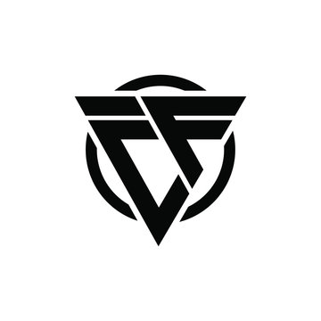 CF FC Triangle Logo Circle Monogram Design Vector Super Hero Concept