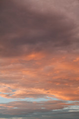 Fototapeta premium Uniform background for the screensaver. Pink and blue gentle clouds at sunset.