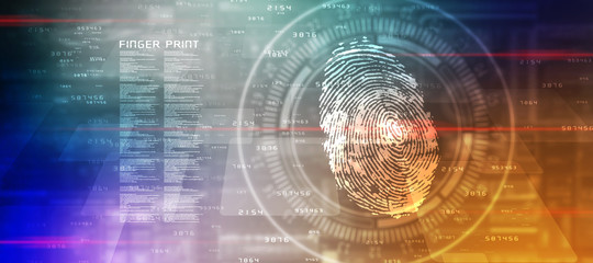 Fingerprint Scanning Technology Concept 2d Illustration