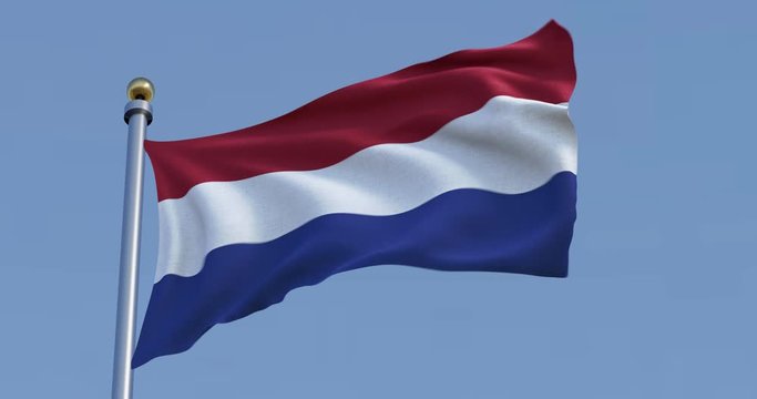flag of netherlands in front of a blue sky