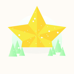 Golden star on white background