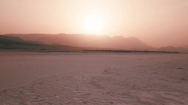 Aerial over the deserts of Somalia or Djibouti, Africa.