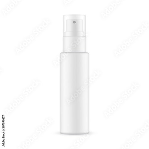 Download Plastic Spray Bottle With Transparent Cap Mockup Isolated On White Background Vector Illustration Wall Mural Evz