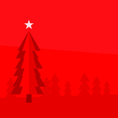 Christmas card with tree