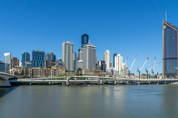 Fototapeta na wymiar Brisbane, capital of the Australian state of Queensland, is a large city on the Brisbane River